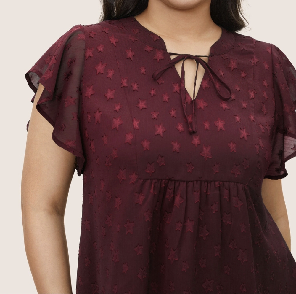 NWOT BloomChic Star Mesh blouse